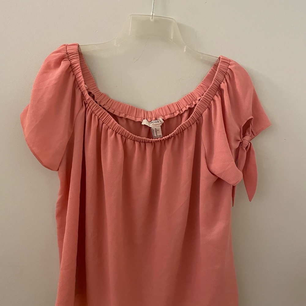 Baby Pink Forever 21 XL short sleeve off the shoulder blouse